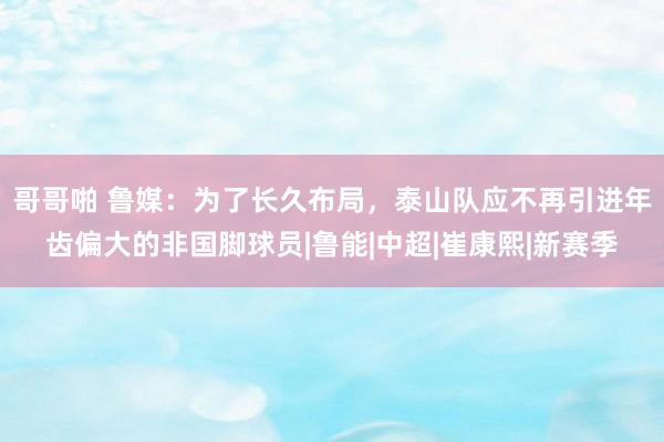 哥哥啪 鲁媒：为了长久布局，泰山队应不再引进年齿偏大的非国脚球员|鲁能|中超|崔康熙|新赛季