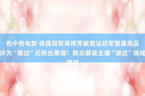 色中色电影 体操冠军吴柳芳被奥运冠军管晨辰品评为“擦边”后粉丝暴增！群众解读主播“擦边”领域
