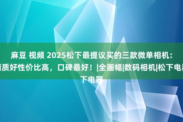 麻豆 视频 2025松下最提议买的三款微单相机：画质好性价比高，口碑最好！|全画幅|数码相机|松下电器
