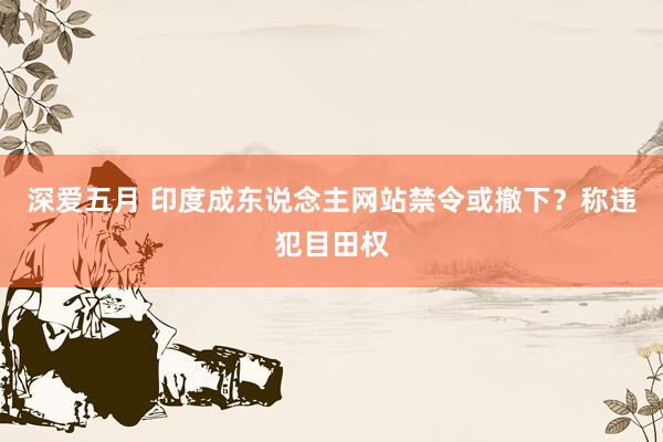 深爱五月 印度成东说念主网站禁令或撤下？称违犯目田权