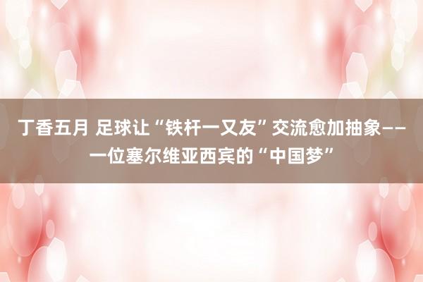 丁香五月 足球让“铁杆一又友”交流愈加抽象——一位塞尔维亚西宾的“中国梦”