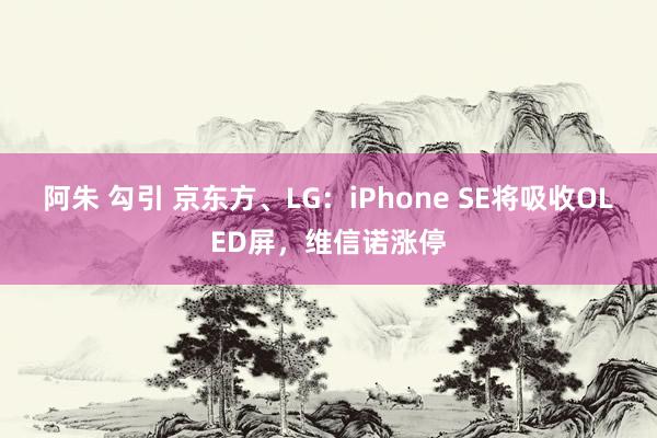阿朱 勾引 京东方、LG：iPhone SE将吸收OLED屏，维信诺涨停