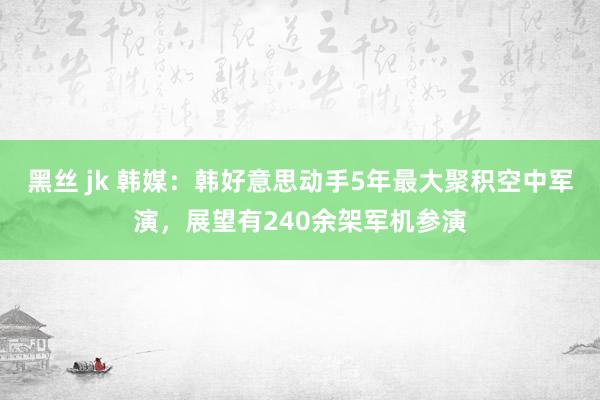黑丝 jk 韩媒：韩好意思动手5年最大聚积空中军演，展望有240余架军机参演