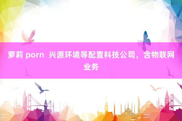 萝莉 porn  兴源环境等配置科技公司，含物联网业务